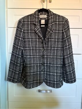 Paradox Women's Black & White Tweed Blazer Jacket
